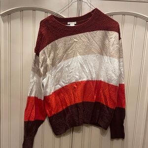 H&M Multicolor Striped Crew Neck Sweater